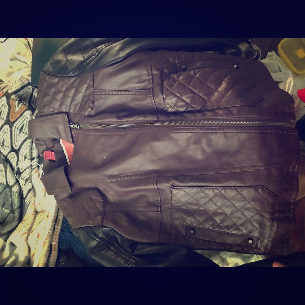 Brown faux leather jacket